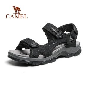 骆驼男鞋2025年夏季新款户外休闲凉鞋户外防滑运动魔术贴沙滩鞋男