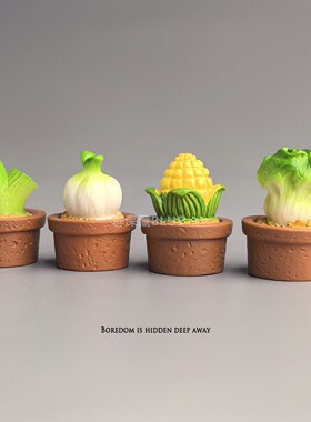 无聊了！摆几棵盆栽蔬菜治愈心情仿真小摆件电脑日式工位办公桌面