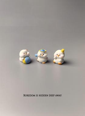无聊了！摆一堆玩耍鸭小动物摆件情绪稳定桌面装饰工位解压小礼物