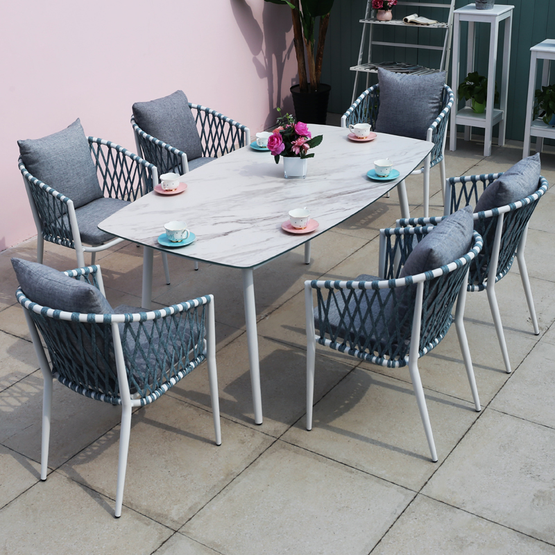 户外桌椅室外家具咖啡厅休闲桌椅露天露台庭院花园阳光房桌椅组合-图0