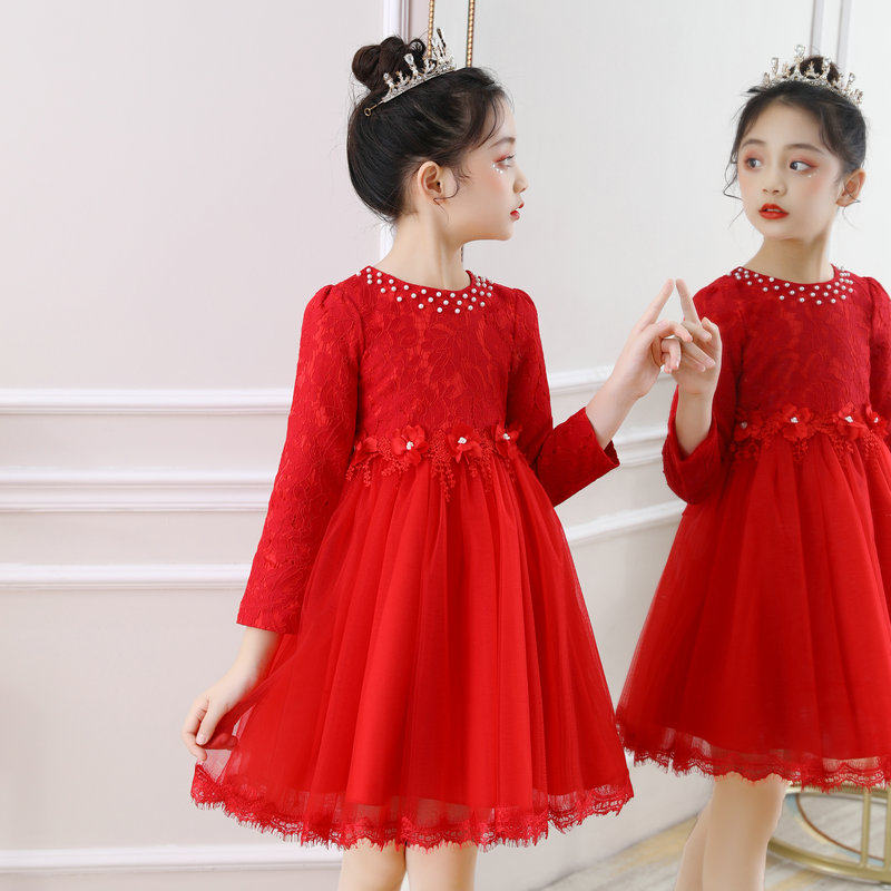 春秋冬女童长袖连衣裙儿童加绒公主裙子蓬蓬纱裙大童表演出礼服装,淘宝优惠券,粉丝福利购,淘宝优惠卷