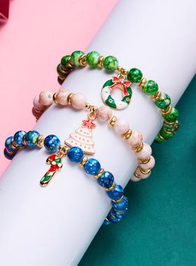 三条装圣诞树老人雪人手链