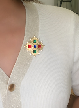 复古中古风格宝石胸针礼服派对