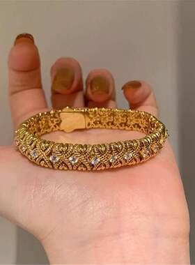 腰缠万贯法式复古金色手链