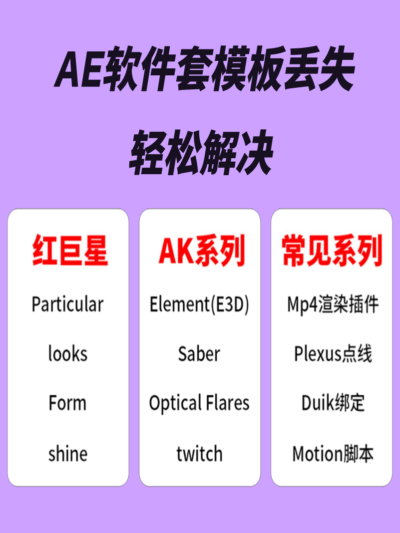 AE软件全套插件中文一键安装包合集粒子转场特效e3d模板软件素材 - 图3