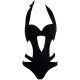 New Korean sexy black hollow strap bikini