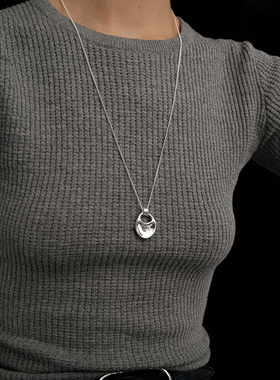 【CnHnOn 脂肪商店】秋冬氛围小众不规则简约吊坠长款项链毛衣链