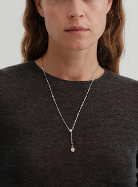 【CnHnOn脂肪商店】天然蝶贝虎眼石椭圆可调节扣瓢虫坠毛衣链项链