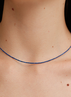 【CnHnOn脂肪商店】超细天然青金石细管串珠小众手工项链