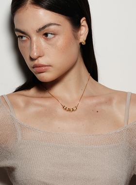 【CnHnOn脂肪商店】欧美18k金镀扁珠镶钻流苏高级感简约时髦项链