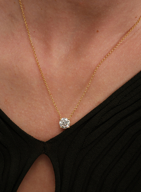 【CnHnOn脂肪商店】s925纯银莫桑钻简约经典rolo链优雅锁骨项链