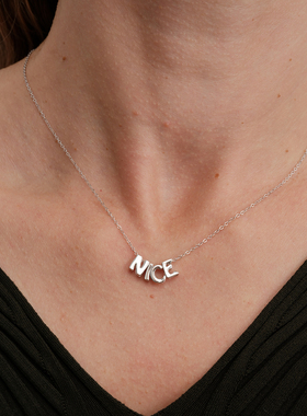 【CnHnOn脂肪商店】s925纯银简约个性定制组合字母拼写项链