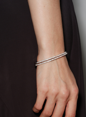 【CnHnOn脂肪商店】s925纯银锆石细款简约高级质感手环手镯