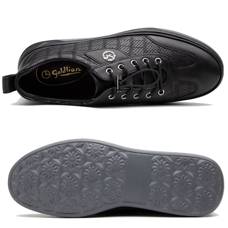 金利来男鞋新款夏季真皮镂空圆头休闲皮鞋男透气潮流凉鞋时尚,淘宝优惠券,粉丝福利购,淘宝优惠卷