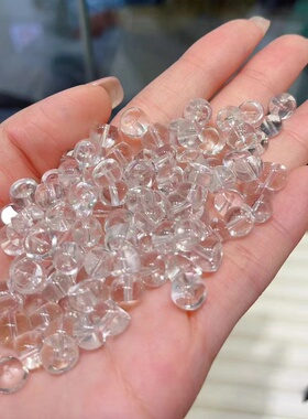 天然6mm白水晶大肠diy配件手工编织手绳项链文玩佛珠手串配饰串珠