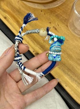 流体大漆暴力熊搭配菱镁矿蝴蝶结菩提根柿子diy配件文玩佛珠手串