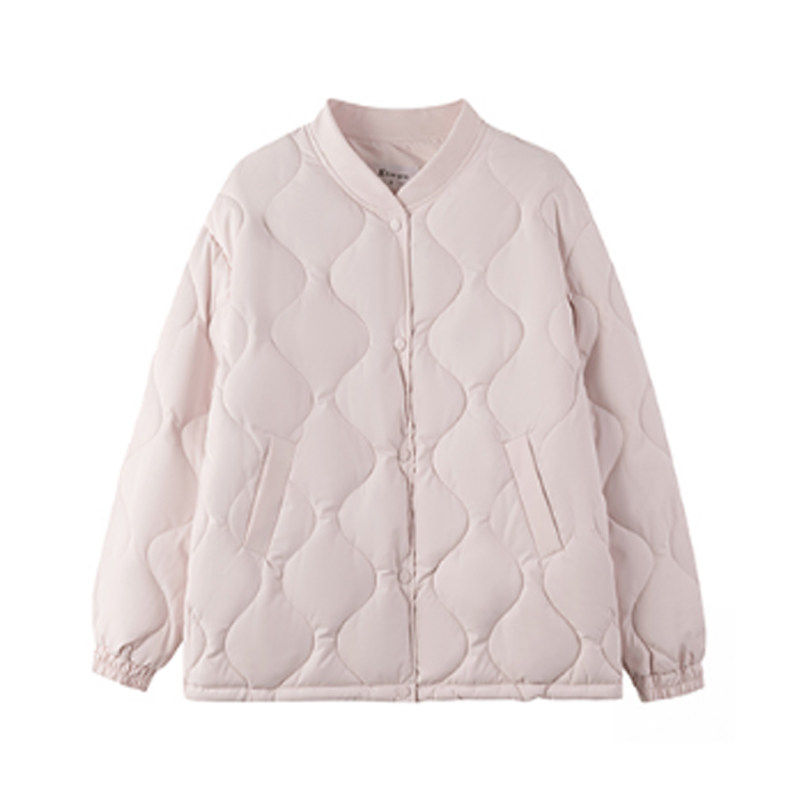 淡淡紫菱格羽绒棉服女装粉色冬季新款宽松短款棉袄小个子棉衣外套,淘宝优惠券,粉丝福利购,淘宝优惠卷