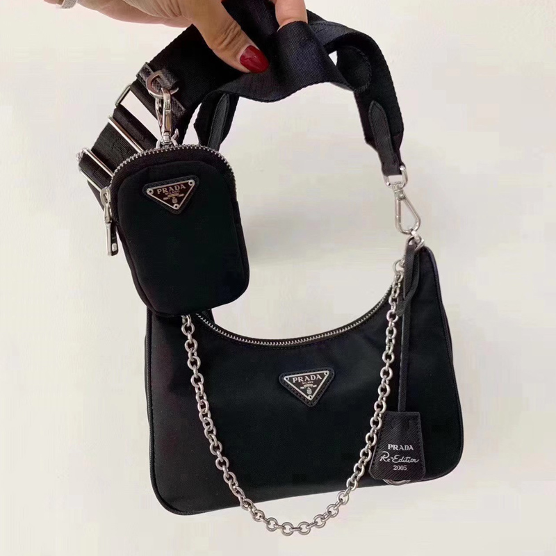 P家小香腋下包女夏2021新款hobo尼龙三合一斜挎潮法棍包女包小包