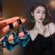 Earrings ສີດໍາ crystal earrings ຮູບແບບໃຫມ່ E1145