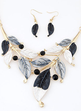 欧美时尚金属波西米亚彩绘项链