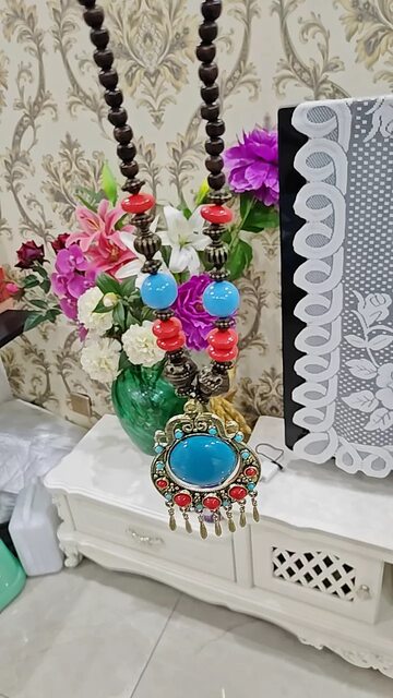 ທິເບດ Lhasa Qinghai Lake Travel Hair Chain Jewelry Tibetan Jewelry Style Ethnic Style Vacation Photo Hair Jewelry Necklace Dual-Purpose Accessories