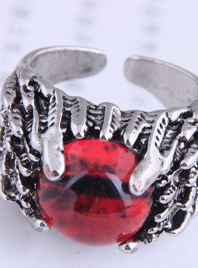 欧美风金属恶魔之眼爪子开口戒指