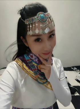 杨超越同款藏族额饰眉心坠发饰女异域风民族风汉服头饰古风套装