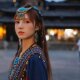 Lijiang, Yunnan Tibetan ເຄື່ອງນຸ່ງຫົ່ມ, headwear, bohemian, ການຊື້ກຸ່ມ, ສາຍຄໍເຕັ້ນ Feitian, ອຸປະກອນຜົມ