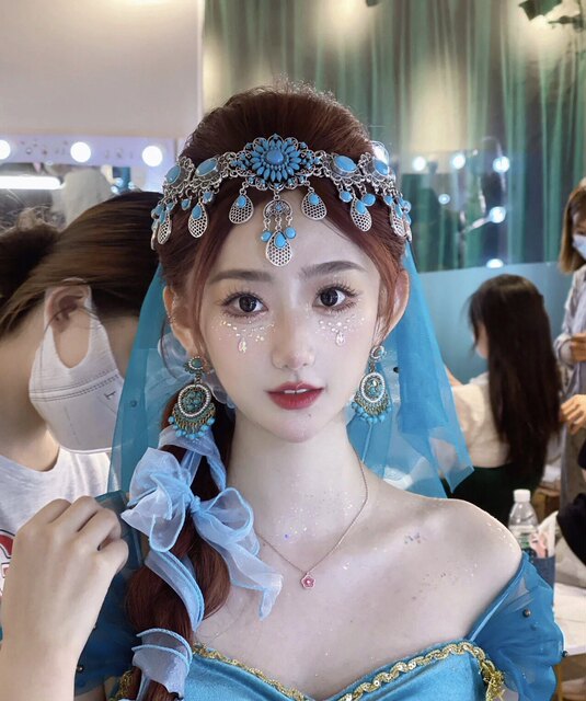 Princess Jasmine Tiara Flower Tassel Hair Accessory Waist Chain