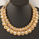Korean style fashionable metal exaggerated crystal braided necklace