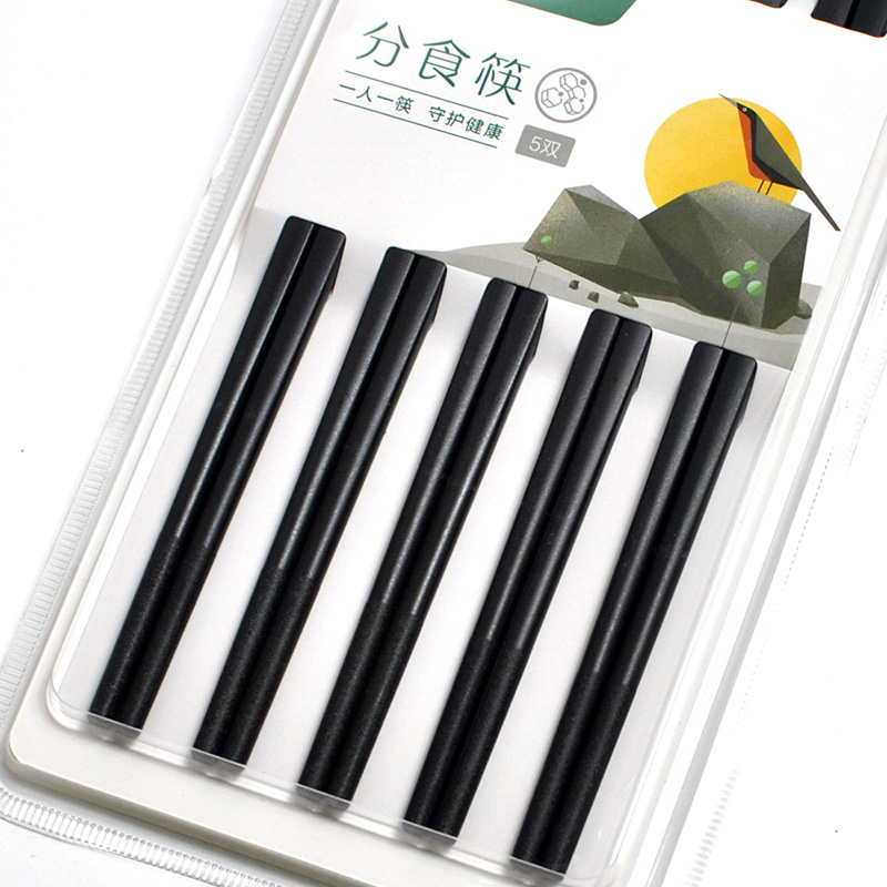 双枪筷子合金筷子彩色分食筷子家用耐高温可消毒一人一筷专人专筷 - 图1
