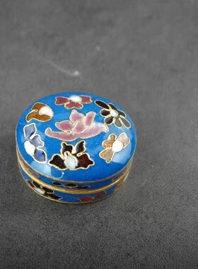 正宗景泰蓝掐丝珐琅库存老货磨光小盒子工艺品摆件