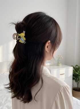 前额侧边碎发夹半扎抓夹发卡夹子