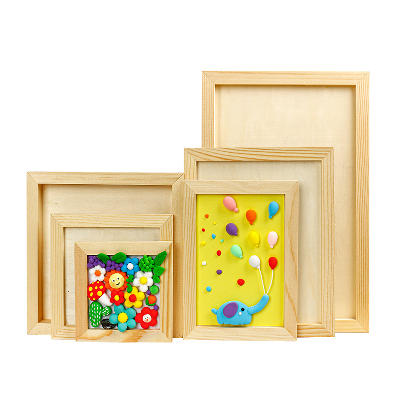 雪花泥儿童diy手工实木白坯超轻粘土相框油画框diy创意涂鸦材料 - 图3