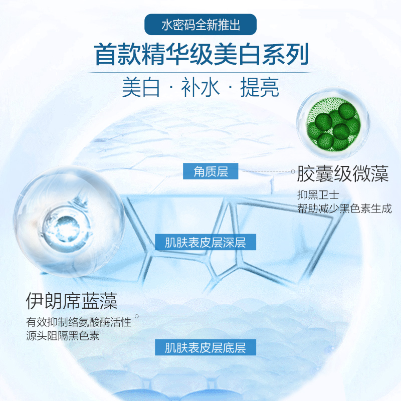 水密码旗舰店水密码水光亮白美白补水提亮护肤品套装烟酰胺化妆品官网正品1
