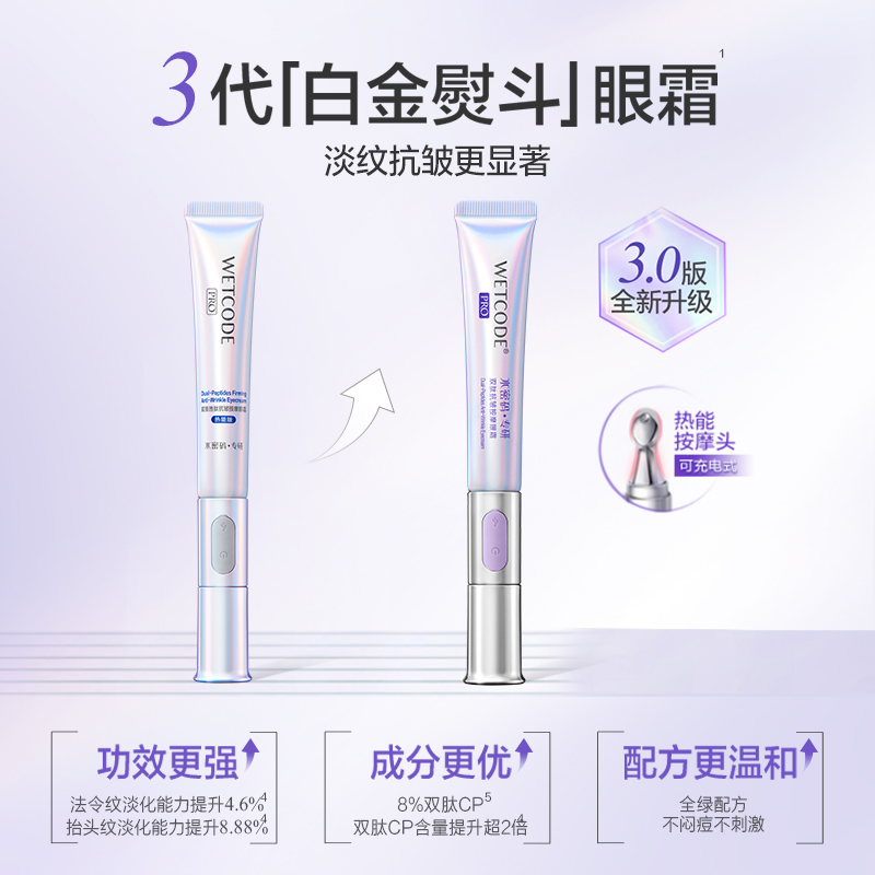 【天猫U先 眼霜5g*2】水密码支熨斗抗皱去黑眼圈淡化细纹提拉紧致
