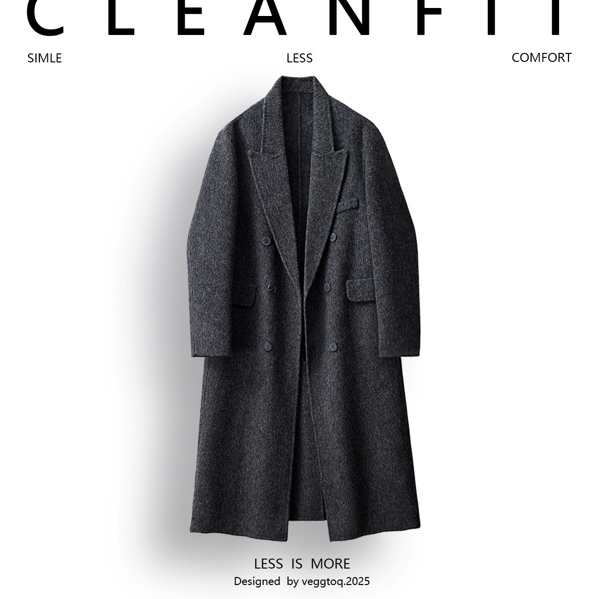 秋冬羊毛双面呢大衣男士西装双排扣毛呢长款过膝呢子韩式风衣外套,淘宝优惠券,粉丝福利购,淘宝优惠卷