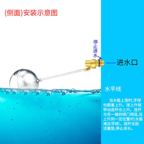 浮球开水器4分水箱浮球阀蒸饭机 进水阀门开关 不锈钢球阀配件 - 图2