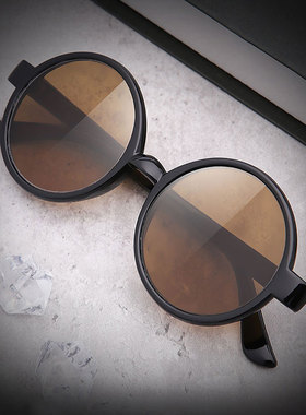 圆形复古文艺水晶太阳镜抗疲劳