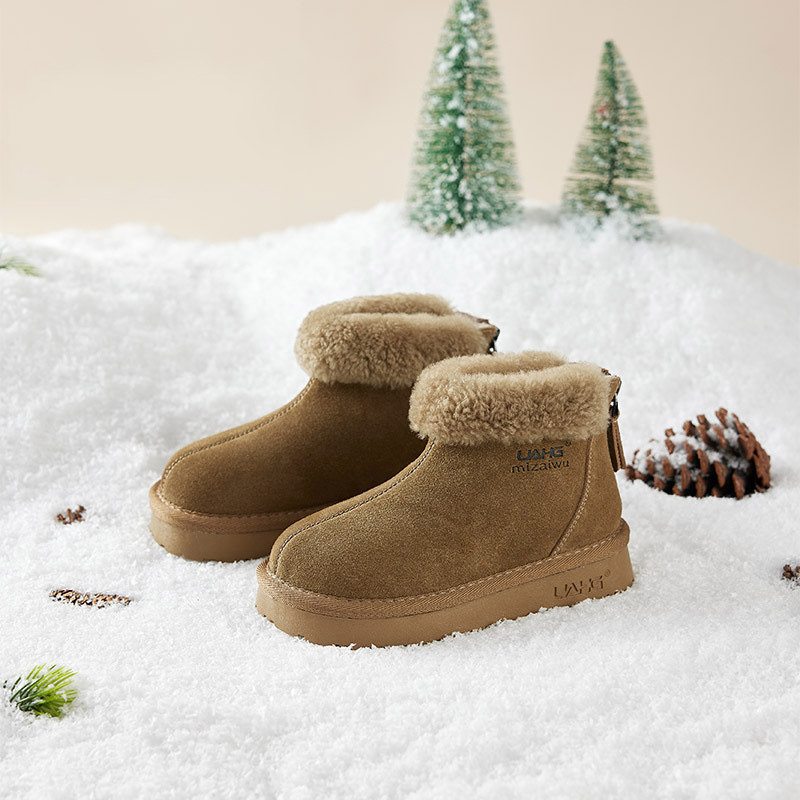 儿童雪地靴真皮2025冬季新款保暖大棉鞋女童雪地棉加绒加厚短靴子,淘宝优惠券,粉丝福利购,淘宝优惠卷