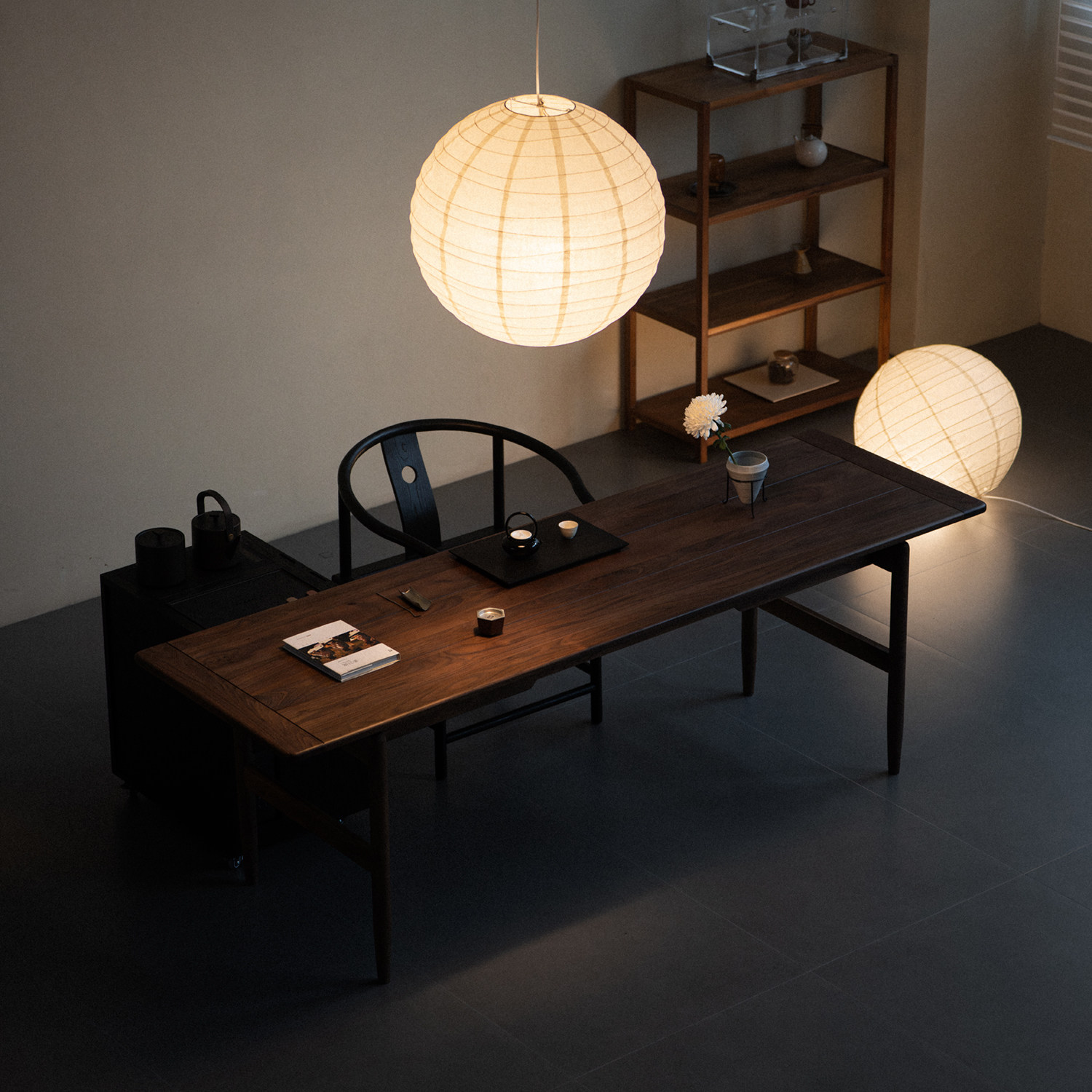 叁几 流云 黑胡桃木实木茶桌椅设计师禅意新中式别墅办公室泡茶桌,淘宝优惠券,粉丝福利购,淘宝优惠卷