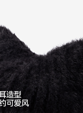 森马罗小黑章仔猫耳造型毛绒帽女