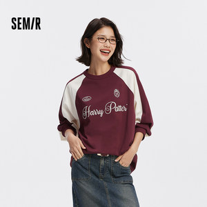 [商场同款]森马哈利波特联名长袖T恤女纯棉2026新款oversize春装