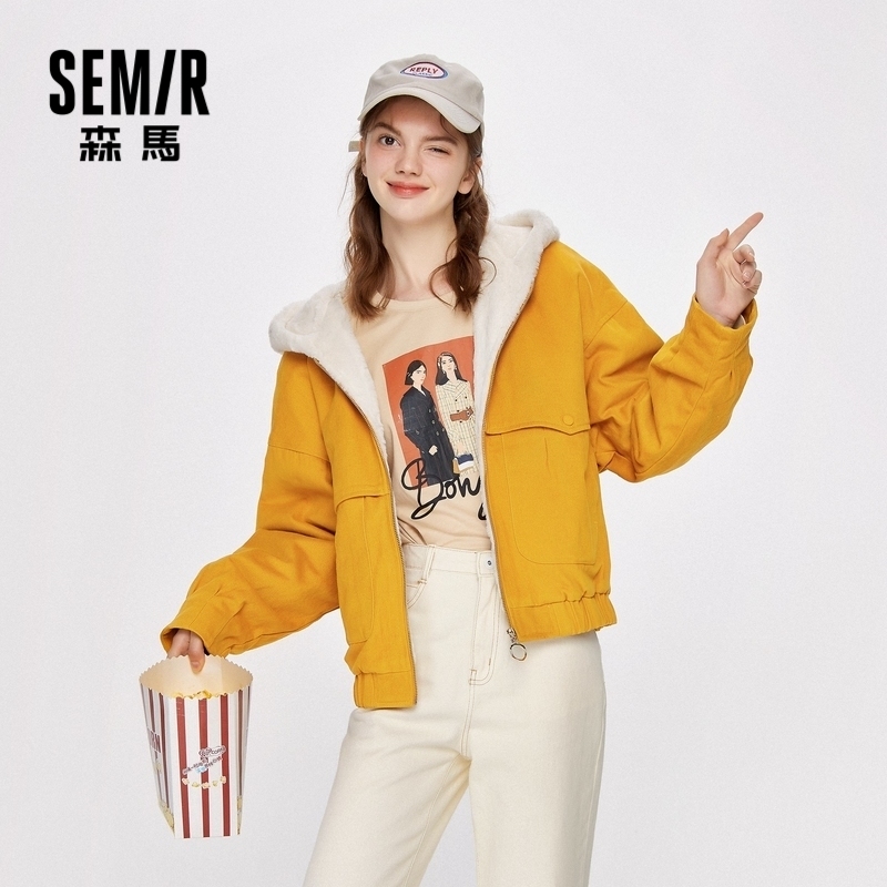 森马2020秋季新款连帽宽松纯棉棉服 森马裕伟棉衣/棉服