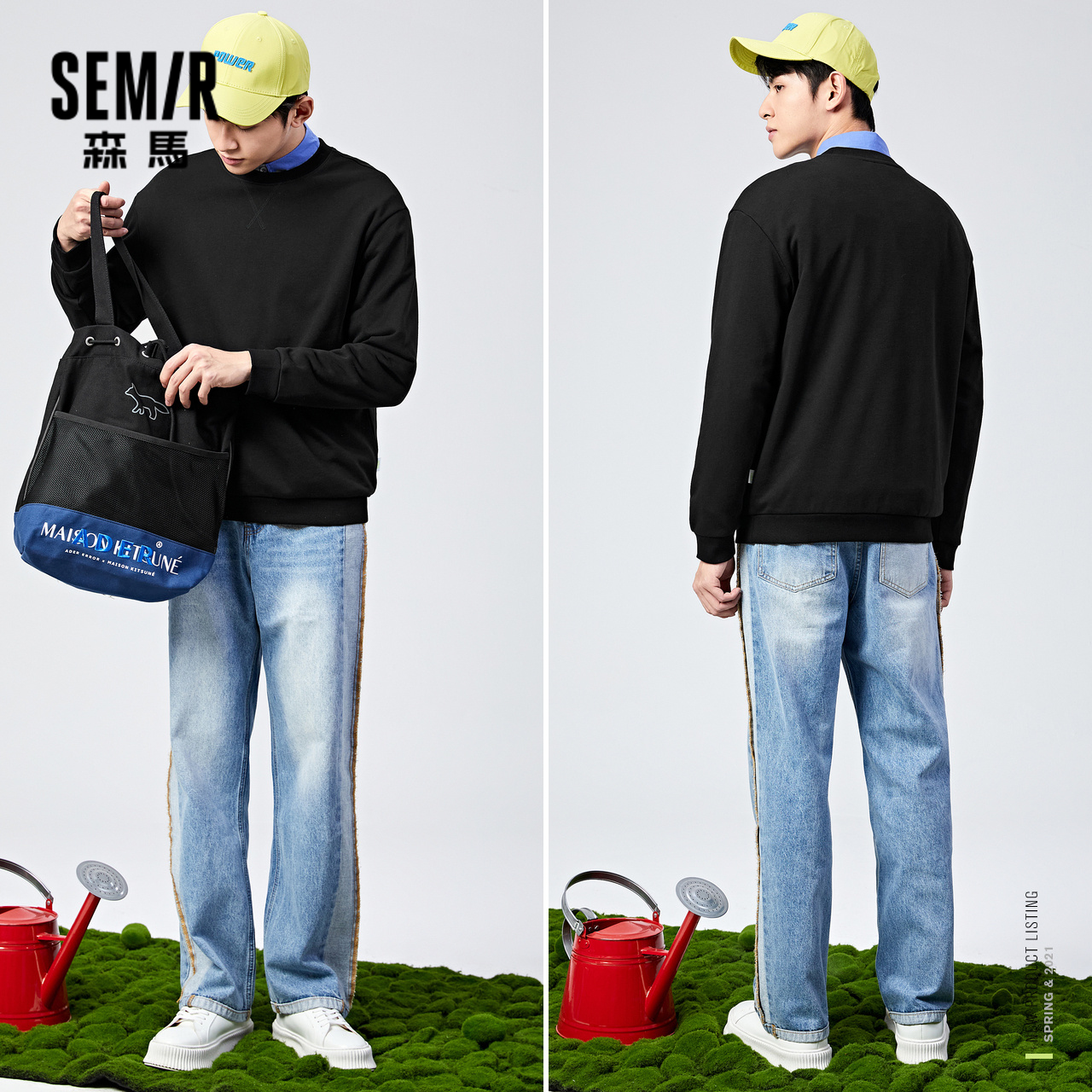 森马圆领2022秋季新款男士纯色卫衣 森马裕伟卫衣