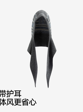 森马护耳系带温暖复古风针织帽女