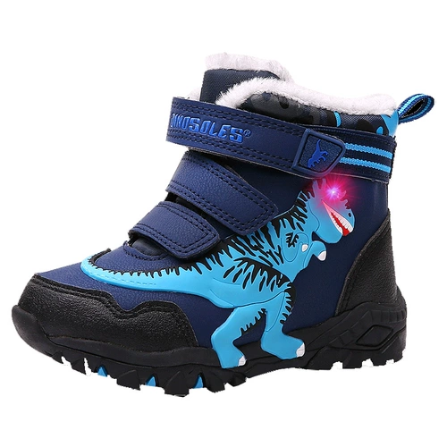 Динозавр, туфли, детская демисезонная водонепроницаемая флисовая удерживающая тепло обувь для мальчиков, тираннозавр Рекс, 3-6-9 лет