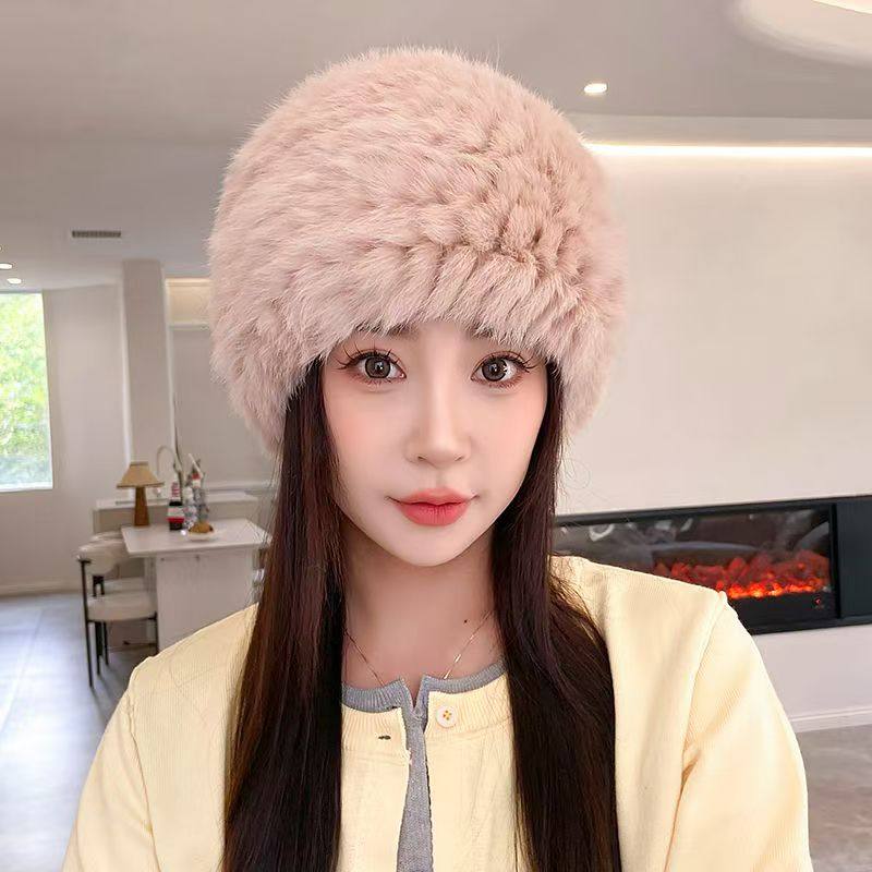 时尚渔夫帽女士秋冬帽子新款冬季真兔毛护耳保暖防寒加厚,淘宝优惠券,粉丝福利购,淘宝优惠卷