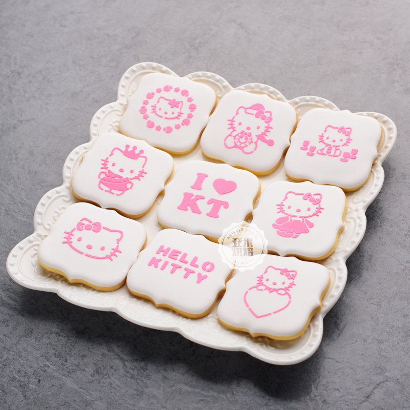 卡通HelloKitty猫糖霜饼干模具  翻糖蛋糕缕空印花模 烘焙工具