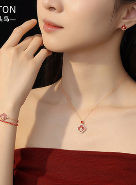 DOTON马上幸运红玛瑙手链女国潮